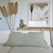 Champêtre Heavy Weight French Linen Cushion 40x90cm Long Lumbar Feather Filled - Sage Green