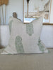 Candi Dasa Artisan Block Printed Heavy Weight Pure French Linen Cushion 55cm Square - Paisley Green