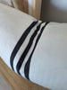 Kuta Herringbone Linen Cotton Cushion 40x60cm Lumbar - Black Striped