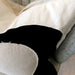 RESTOCK SOON - Serchio River Patchwork Linen Cotton Cushion 55cm Square -  Black & White