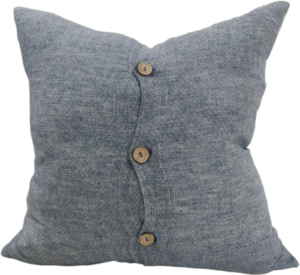 Casa Texture Pure French Linen Cushion 55cm Square - Indigenous Charm Blue