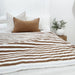 Cannes Cotton Quilted Bed Cover Massive Blanket 230x200cm - Toffee Striped