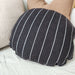 Granville Linen Cotton Cushion Feather Filled Round 50cm - White Striped
