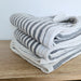 Cannes Cotton Quilted Bed Cover Massive Blanket 230x200cm - Grey Striped