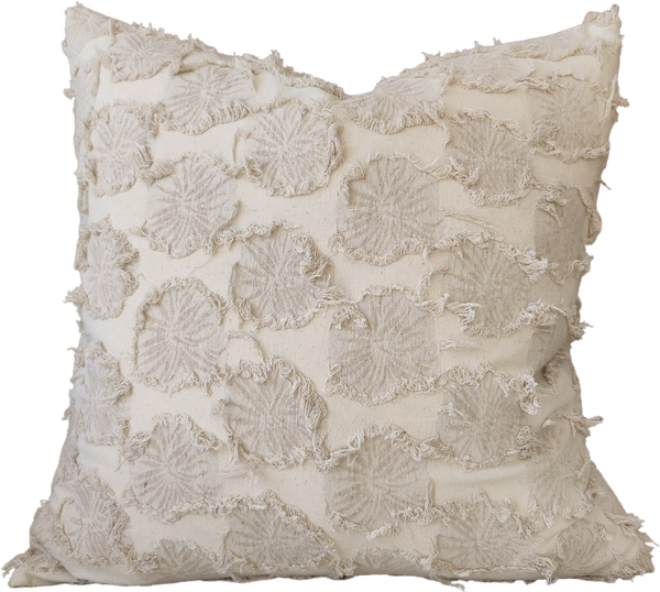 Fossil Flower Jacquard French Linen Cotton Cushion 55cm Square