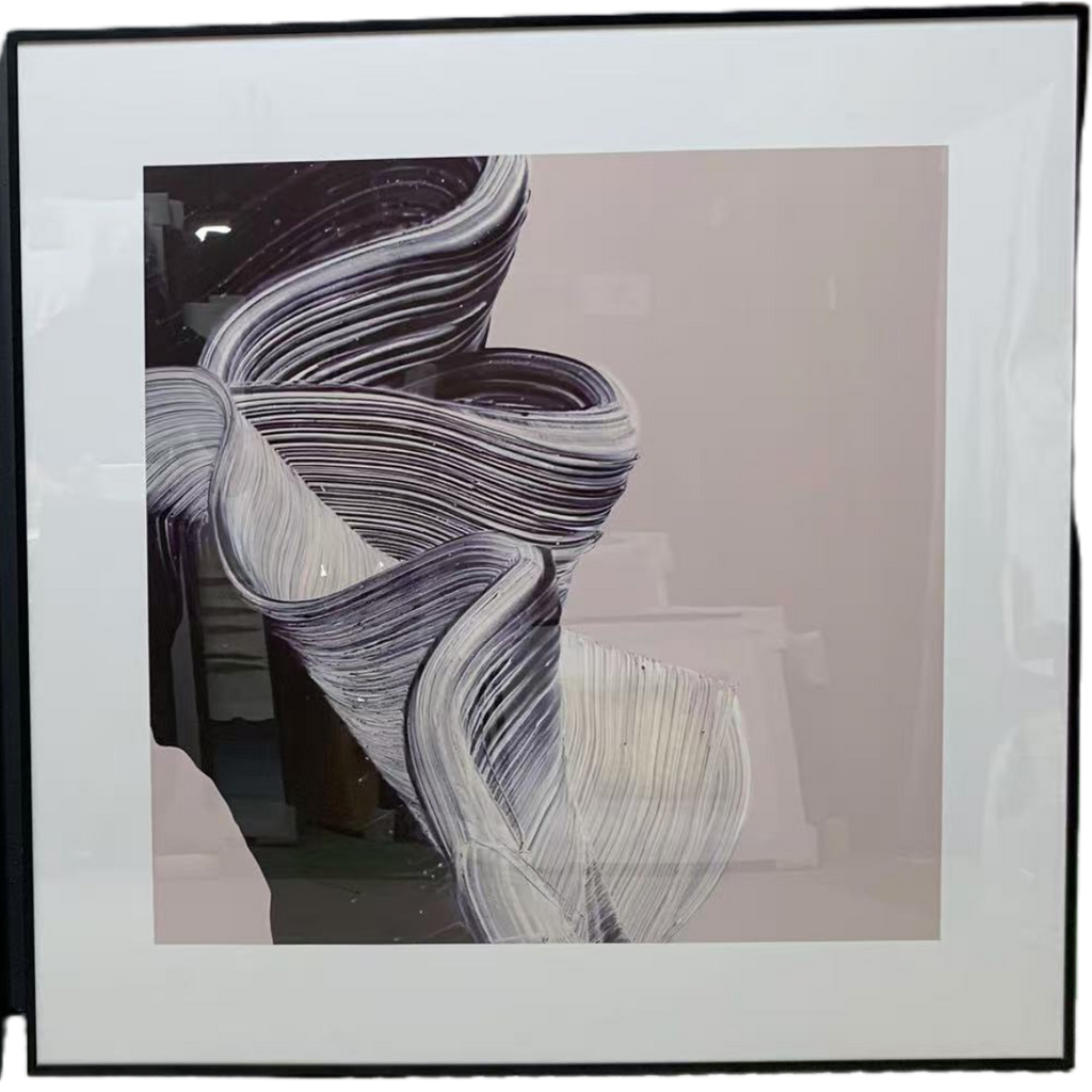 P119 Black Framed Perspex Glass Canvas Art Print 100 cm x 100 cm