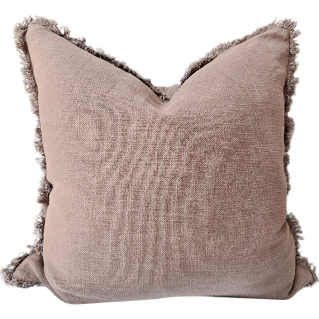 Champêtre Heavy Weight French Linen Cushion 55cm Square  - Light Brown