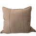 Eveleigh Stonewashed Linen Cotton Cushion 55cm Square - Stone  | Embroidery Double Striped