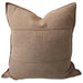 Eveleigh Stonewashed Linen Cotton Cushion 55cm Square - Stone  | Embroidery Double Striped