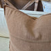 Eveleigh Stonewashed Linen Cotton Cushion 55cm Square - Stone  | Embroidery Double Striped