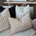 Isla Jacquard Linen Cotton Cushion 40x60cm Lumbar - Natural | Off White