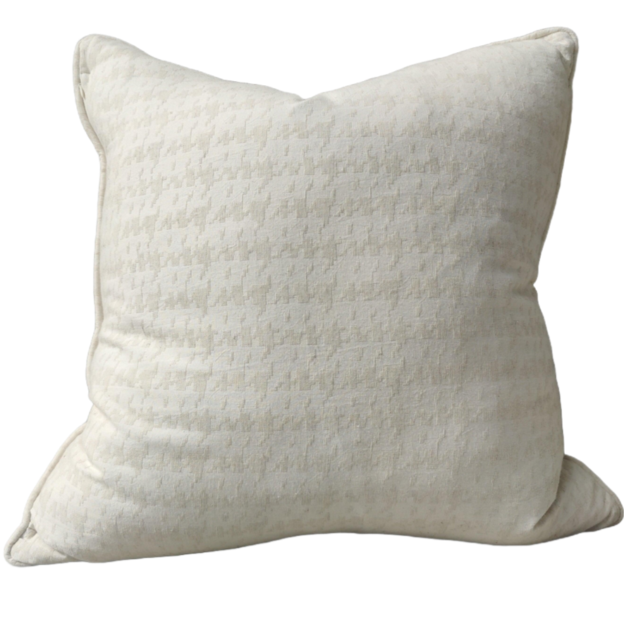 Houndstooth Jacquard Linen Cotton Cushion 55cm Square