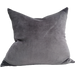 Fontainebleau Cotton Velvet & French Linen Two Sided Feather Filled Cushion 55cm Square - Charcoal