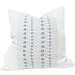 The Outback Artisan Block Printed Heavy Weight Pure French Linen Cushion 55cm Square - Raindrop Pageant Blue