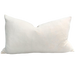 Fontainebleau Cotton Velvet & French Linen Two Sided Feather Filled Cushion 40cmx60cm Lumbar- Cream White