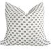 Bossa Nova Pure French Linen Cushion 55cm Square Plush - Black & White