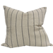 Irish Striped Rustic Linen Cotton Cushion 55cm Square - Black