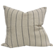 Irish Striped Rustic Linen Cotton Cushion Feather Filled 55cm Square - Black