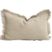 Rustic Jute Linen Cushion Lumbar Feather Filled - Exotic Waffle