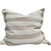 Caribbean Sea Texure Pure French Linen Cushion Feather Filled 55cm Square - Natural Fringed