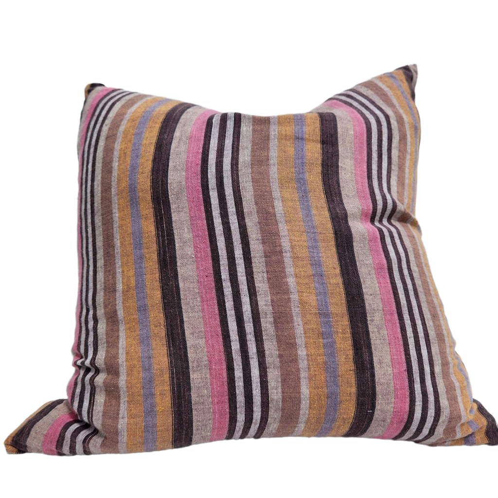 Mediterranean Yarn Dyed Pure French Linen Cushion 55cm Square - Mutliple