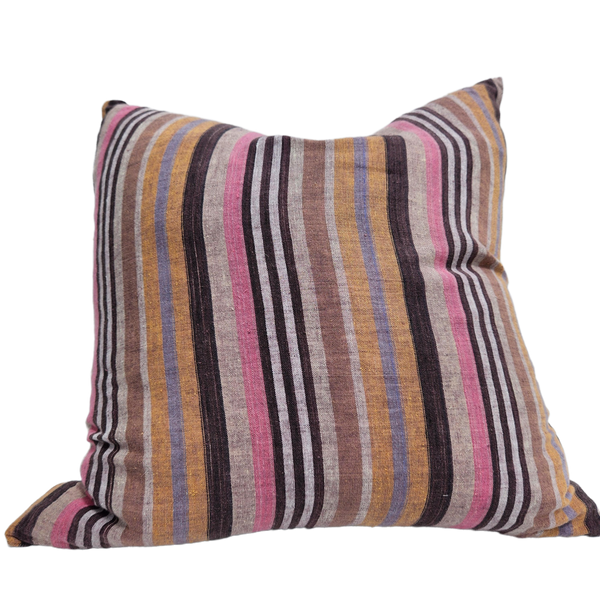 Mediterranean Yarn Dyed Pure French Linen Cushion 55cm Square - Mutliple