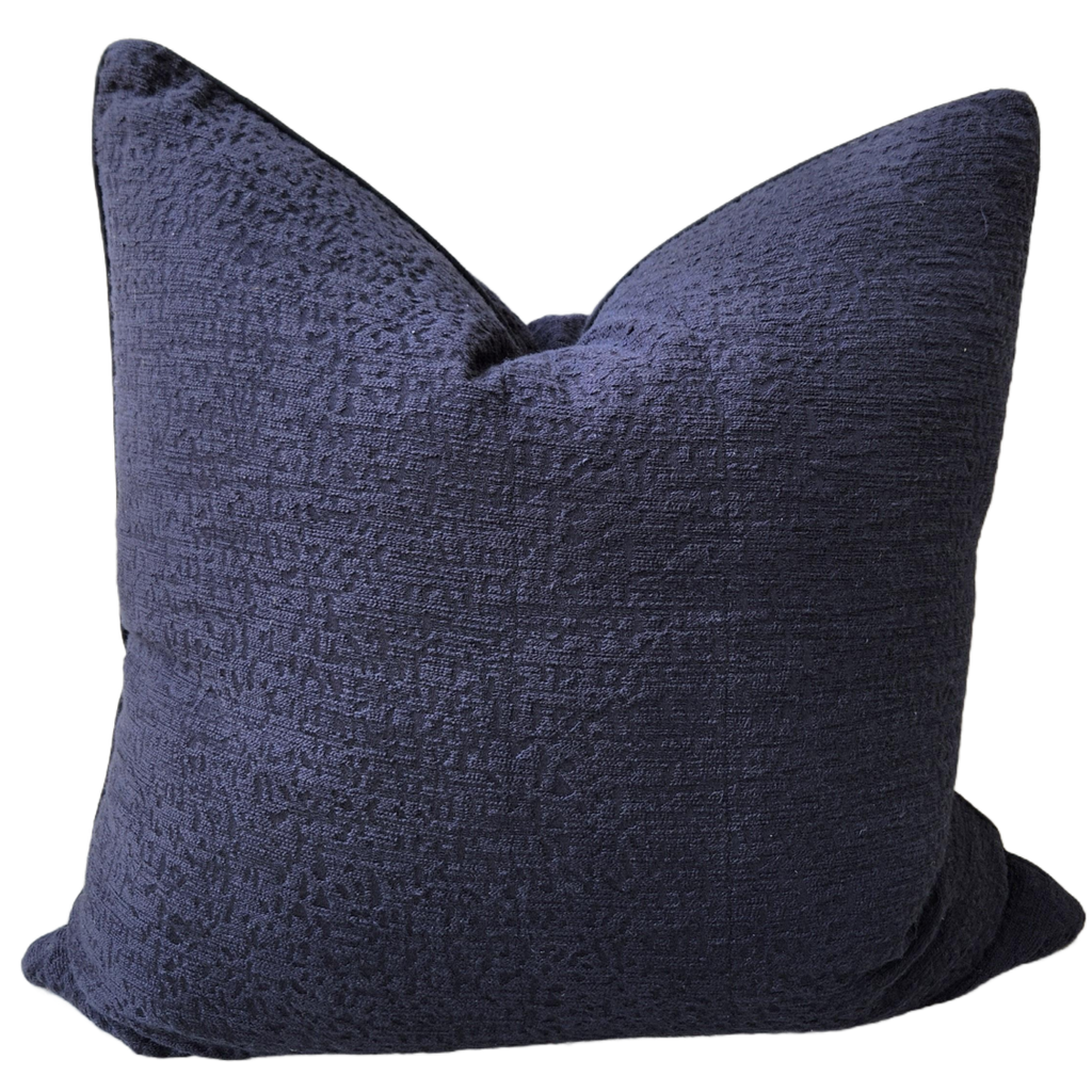 Millard Jacquard Linen Cushion 55cm Square - Gassin Black