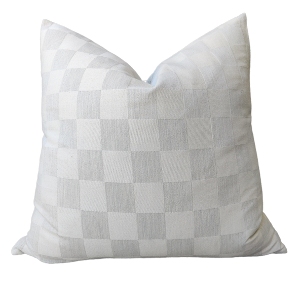 Colmar Check Jacquard Linen Cushion 55cm Square - Grey