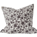 Peony Pure French Linen Cushion 50cm Square Plush Feather Filled - Brown