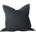 Hygge Boucle Hemp Cross Stitched Edge 50cm Square - Cream White and Black