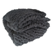 Willow Chunky Hand Knitted Chenille Throw Blanket Bedcover 150x200cm - Black