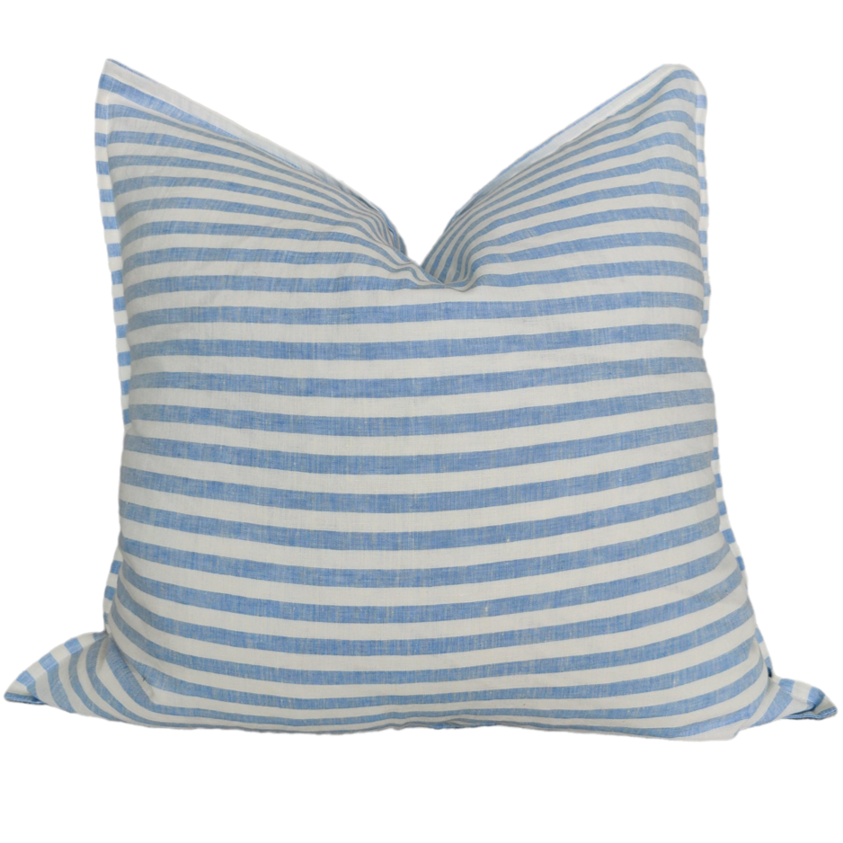 Aegean Yarn Dyed Pure French Linen Cushion 55cmx55cm