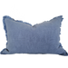 Champêtre Heavy Weight French Linen Cushion 40x60cm Lumbar Feather Filled - Classic Blue