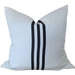 Kuta Herringbone Linen Cotton Cushion 55x55cm - Black Striped
