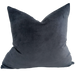Fontainebleau Cotton Velvet & French Linen Two Sided Cushion 55cm Square - Black Swan