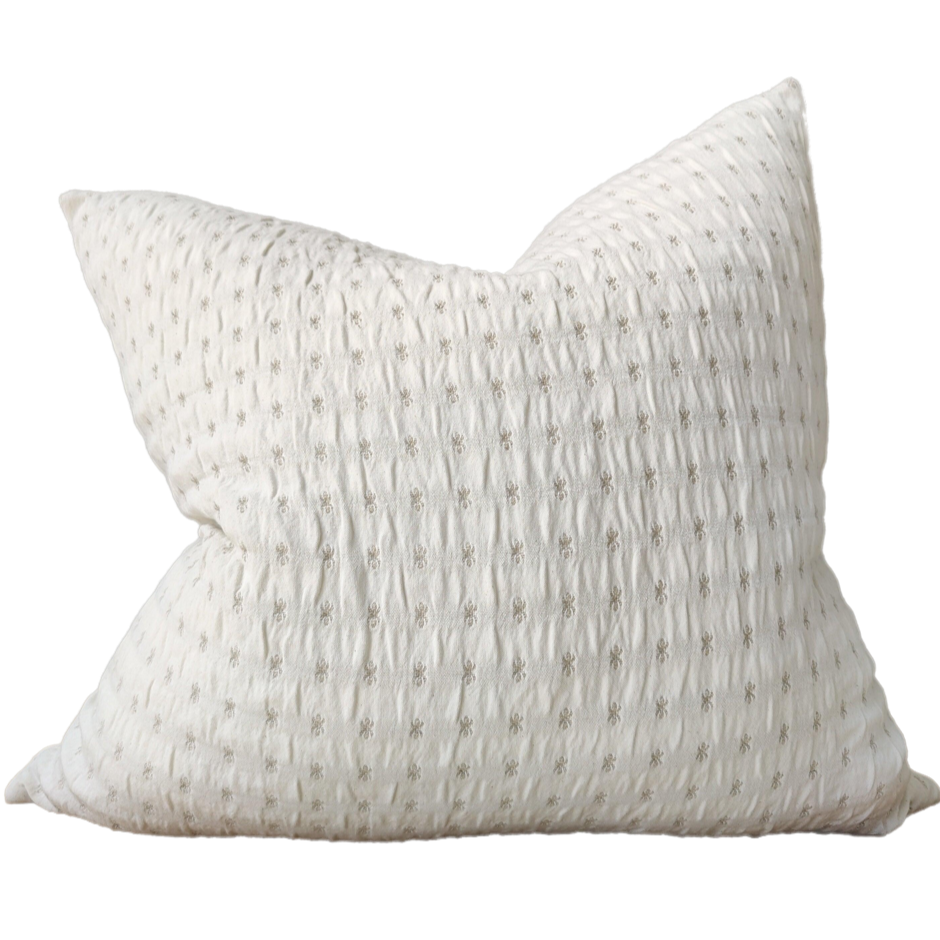 Troyes Linen Cotton Jacquard Cushion 55x55cm - Bee