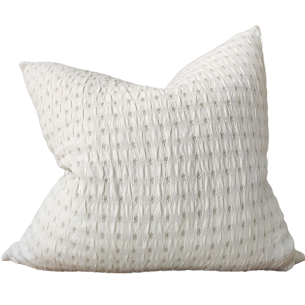 Troyes Linen Cotton Jacquard Cushion 55x55cm - Bee