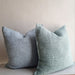 *LIMITED STOCK *| Détente Hand-loomed Rustic Texture Pure French Linen 55cm square - Ubud Aqua Blue