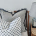 Bossa Nova Pure French Linen Cushion 55cm Square Plush - Black & White