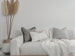 Bossa Nova Pure French Linen Cushion 55cm Square Plush - Black & White