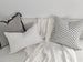 Bossa Nova Pure French Linen Cushion 55cm Square Plush - Black & White