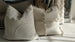 Shabby Chic Heavy Weight French Linen Cotton Cushion Feather Filled 55cm Square - Ella