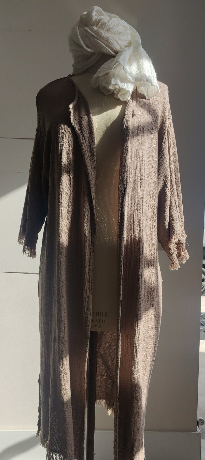 Aarhus European Linen Coat Loose Fringed Cardigan & Dress