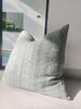 Malawi Texture Woven French Linen Cushion Feather Filled 55cm Square - Peacock Green & Blue