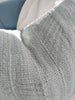Malawi Texture Woven French Linen Cushion Feather Filled 55cm Square - Peacock Green & Blue