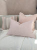 Hayla Jacquard Double Sided Cotton Linen Cushion 40x60cm Lumbar Plush Feather Filled - Pink