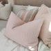 Hayla Jacquard Double Sided Cotton Linen Cushion 40x60cm Lumbar Plush Feather Filled - Pink