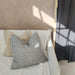 LAST ONE - Hayla Jacquard Double Sided Cotton Linen Cushion 55cm Square - Black