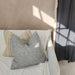 RESTOCK SOON - Hayla Jacquard Double Sided Cotton Linen Cushion 40x60cm Lumbar Plush Feather Filled - Black