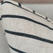 Elodie Texture Black & Natural Striped Heavyweight Pure French Linen Cushion Feather Filled 50x50cm